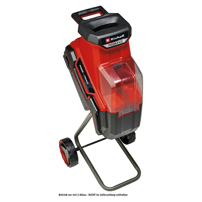 Einhell Power X-Change 18V Akku-Häcksler Redaxxo 36/25 - Max. Aststärke: 2,5 cm - Akku-Häcksler Redaxxo von Einhell mit Tragegriff, großen Rädern und Power X-Change Akkusystem für einfaches Zerkleinern von Gartenabfällen.