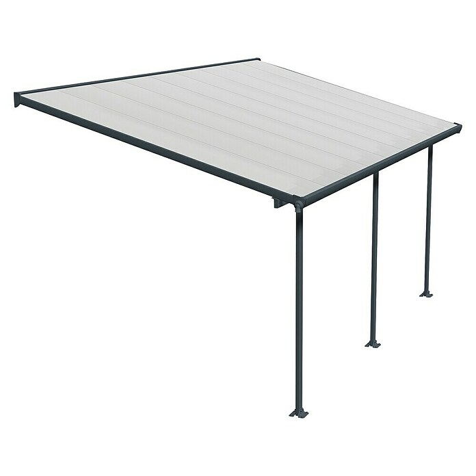 Solid Elements Marquesina adosada (Profundidad: 3 m, An x Al: 5,46 x 2,1 m, Gris antracita)
