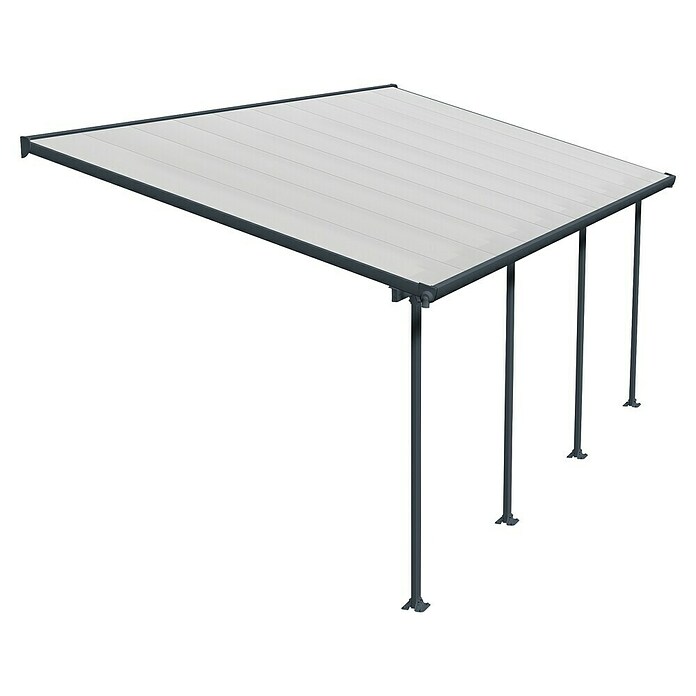 Solid Elements Marquesina adosada (Profundidad: 3 m, An x Al: 6,1 x 2,1 m, Gris antracita)
