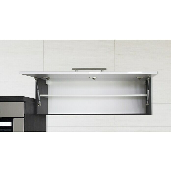 Respekta Premium Küchenzeile RP250EGCBO (Breite: 250 cm, Mit Elektrogeräten, Grau Hochglanz)
