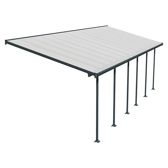 Solid Elements Marquesina adosada (Profundidad: 3 m, An x Al: 8,5 x 2,1 m, Gris antracita)
