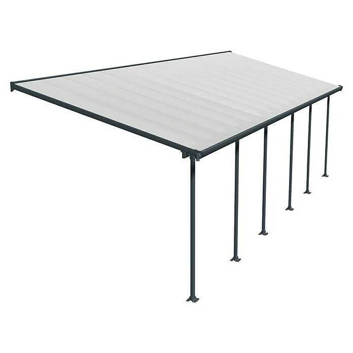 Solid Elements Marquesina adosada (Profundidad: 3 m, An x Al: 9,15 x 2,1 m, Gris antracita)