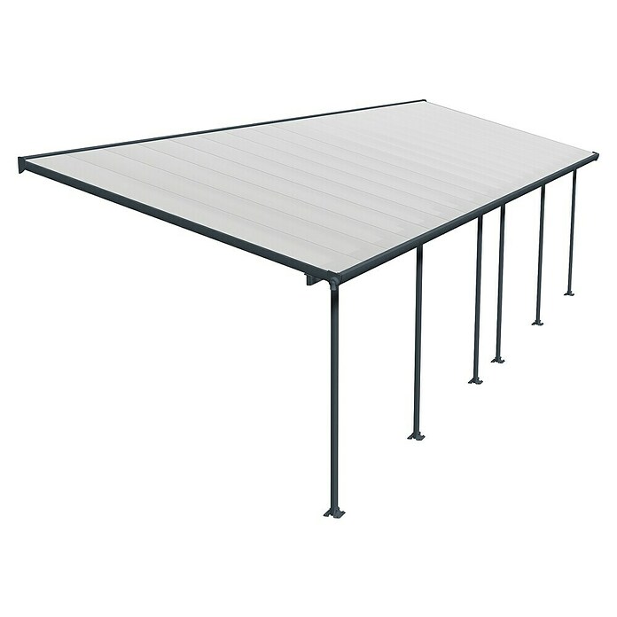 Solid Elements Marquesina adosada (Profundidad: 3 m, An x Al: 9,71 x 2,1 m, Gris antracita)