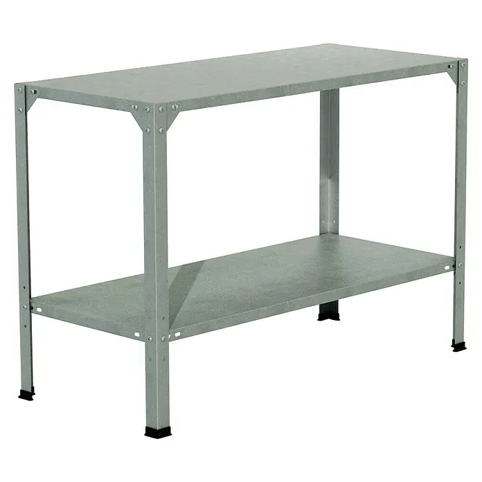 Palram – Canopia Mesa de cultivo - 115 x 51 x 80 cm, Acero, Plateado metálico - Estantería metálica plateada de dos niveles, ideal para taller o garaje, que ofrece una solución de almacenamiento robusta.