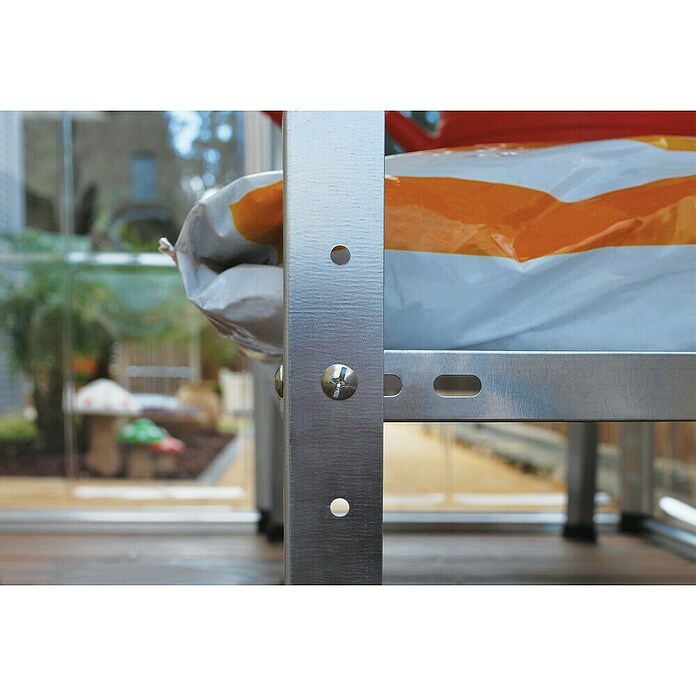 Palram Mesa auxiliar para invernadero (114 x 50 x 80 cm, Acero, Inoxidable)
