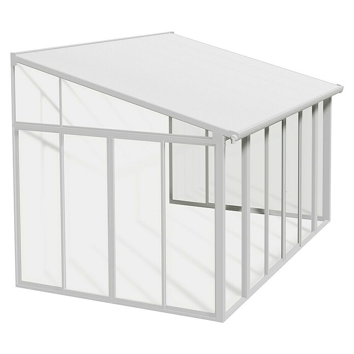Palram Porche acristalado (An x Pr x Al: 4,25 x 3 m x 3,1 m, Blanco tráfico)