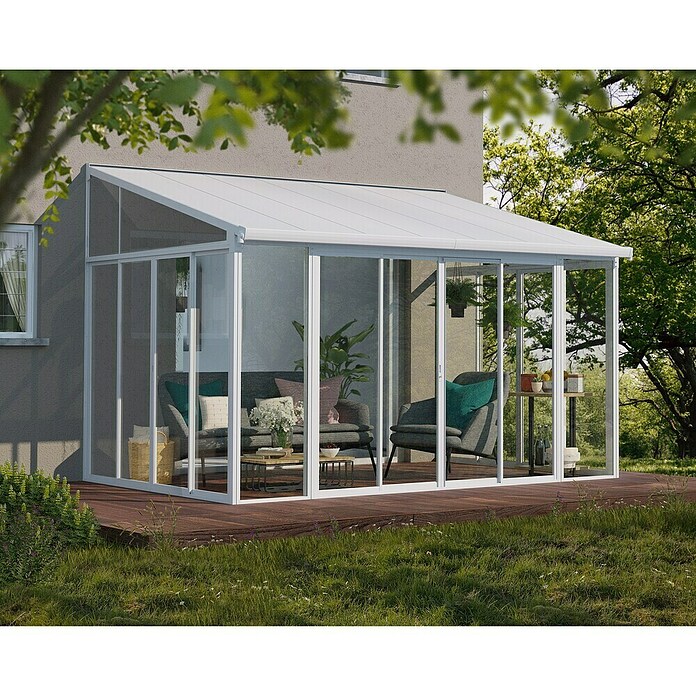 Palram Wintergarten San Remo (B x T x H: 4,25 x 3 m x 3,1 m, Verkehrsweiß)