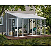 Palram Porche acristalado (An x Pr x Al: 4,25 x 3 m x 3,1 m, Blanco tráfico)