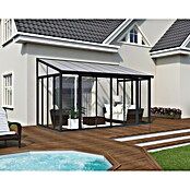 Palram Porche acristalado (An x Pr x Al: 4,25 x 3 m x 3,1 m, Gris antracita)