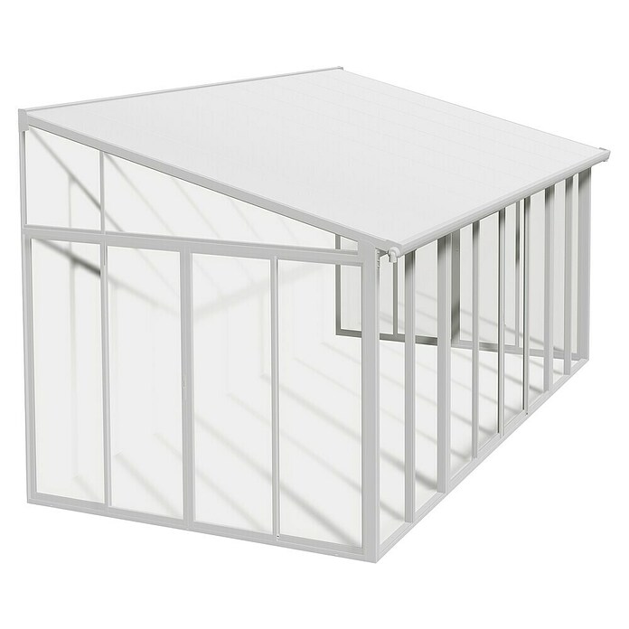 Palram Porche acristalado (An x Pr x Al: 5,46 x 3 m x 3,1 m, Blanco tráfico)