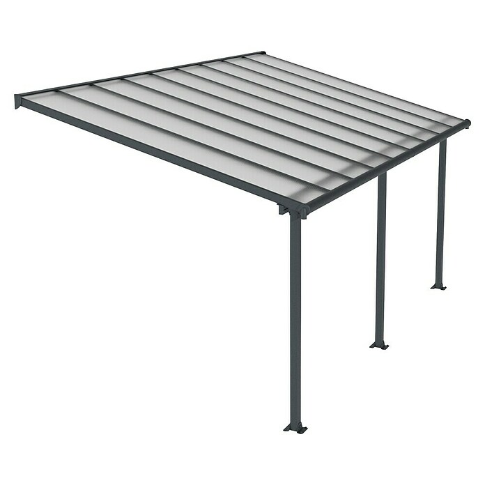 Palram Marquesina adosada (Profundidad: 3 m, An x Al: 5,46 x 2,1 m, Gris antracita)
