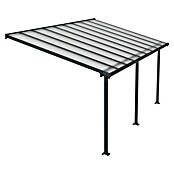 Palram Marquesina adosada (Profundidad: 3 m, An x Al: 5,46 x 2,1 m, Gris antracita)