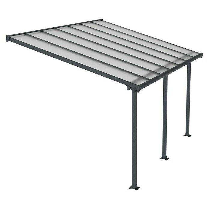 Palram Marquesina adosada (Profundidad: 3 m, An x Al: 4,25 x 2,1 m, Gris antracita)