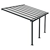 Palram Marquesina adosada (Profundidad: 3 m, An x Al: 4,25 x 2,1 m, Gris antracita)
