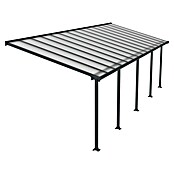 Palram Marquesina adosada (Profundidad: 3 m, An x Al: 8,5 x 2,1 m, Gris antracita)