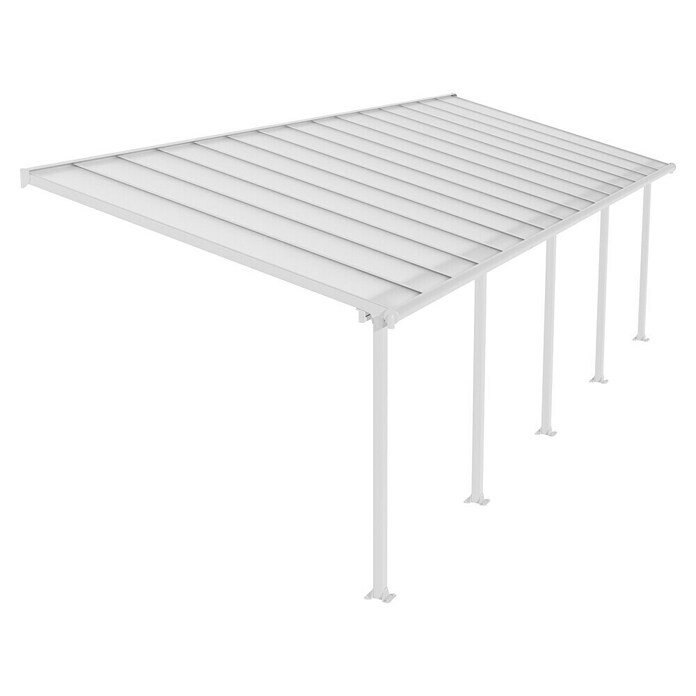 Palram Marquesina adosada (Profundidad: 3 m, An x Al: 9,15 x 2,1 m, Blanco tráfico)