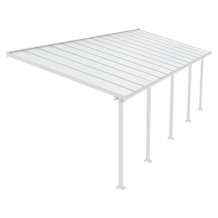 Palram Marquesina adosada (Profundidad: 3 m, An x Al: 8,5 x 2,1 m, Blanco tráfico)