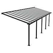 Palram Marquesina adosada (Profundidad: 3 m, An x Al: 9,15 x 2,1 m, Gris antracita)