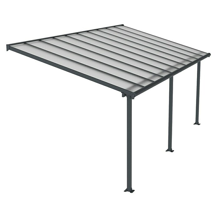 Palram Marquesina adosada (Profundidad: 3 m, An x Al: 6,1 x 2,1 m, Gris antracita)