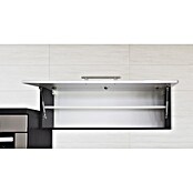 Respekta Premium Cocina de isla (Ancho: 280 cm, Con dispositivos eléctricos, Negro de alto brillo)