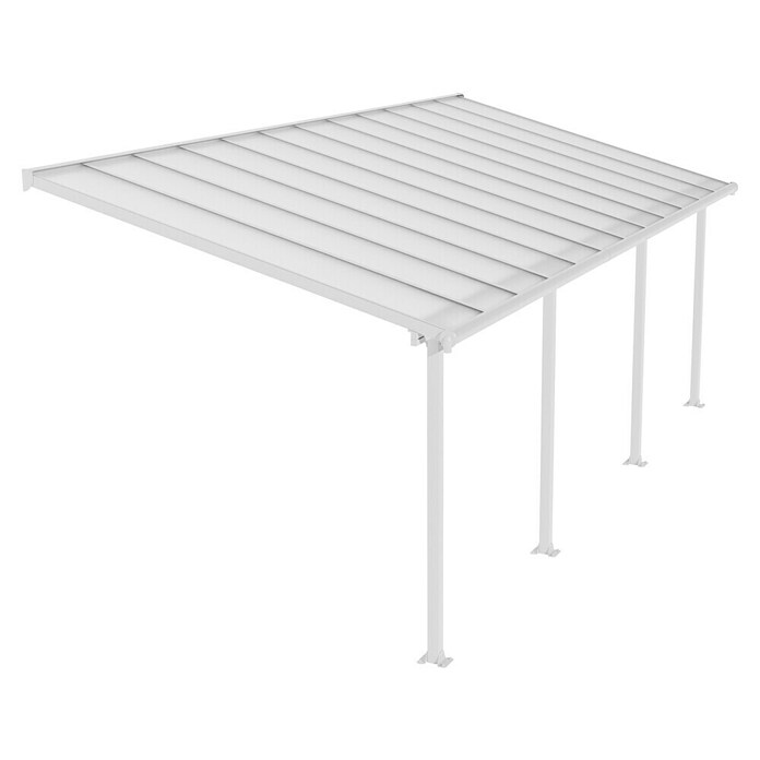 Palram Marquesina adosada (Profundidad: 3 m, An x Al: 7,3 x 2,1 m, Blanco tráfico)