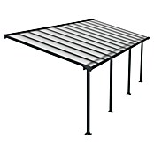 Palram Marquesina adosada (Profundidad: 3 m, An x Al: 7,3 x 2,1 m, Gris antracita)