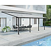 Palram Marquesina adosada (Profundidad: 3 m, An x Al: 7,3 x 2,1 m, Gris antracita)