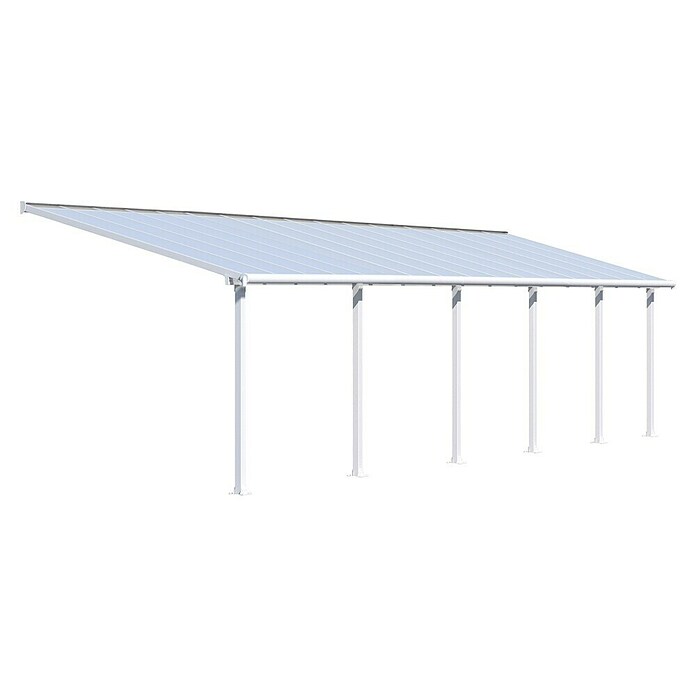 Palram Terrassenüberdachung Olympia (Tiefe: 3 m, B x H: 9,71 x 2,1 m, Verkehrsweiß)