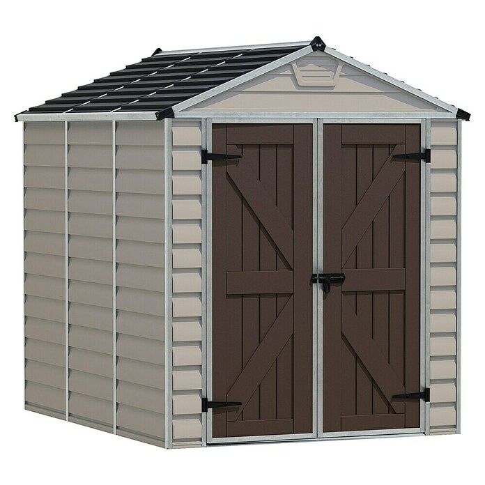 Palram Caseta para jardín (1,85 x 2,3 m, Espesor de pared: 1 mm, Color: Beige/Marrón)