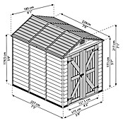 Palram Caseta para jardín (1,85 x 2,3 m, Espesor de pared: 1 mm, Color: Beige/Marrón)