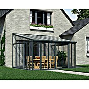Palram Porche acristalado (An x Pr x Al: 4,25 x 4 m x 3,1 m, Gris antracita)