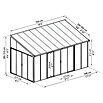 Palram Wintergarten San Remo (B x T x H: 5,46 x 3 m x 3,1 m, Anthrazitgrau)