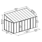 Palram Porche acristalado (An x Pr x Al: 5,46 x 3 m x 3,1 m, Blanco tráfico)