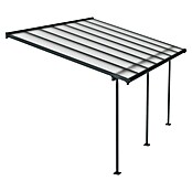 Palram – Canopia Marquesina adosada Sierra (An x Pr: 434 x 299 cm, Antracita, Policarbonato, Gris) | BAUHAUS