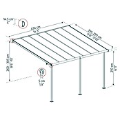 Palram – Canopia Marquesina adosada Sierra (An x Pr: 434 x 299 cm, Antracita, Policarbonato, Gris) | BAUHAUS