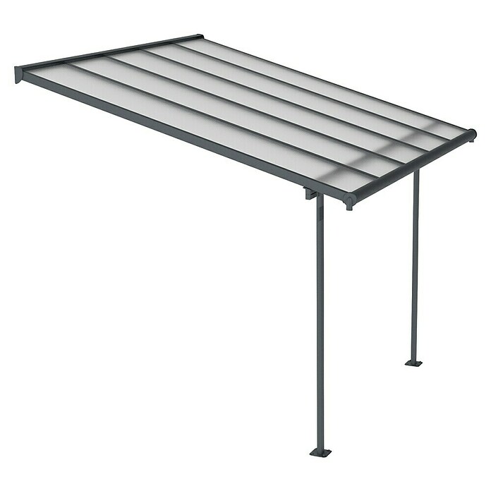 Palram – Canopia Marquesina adosada Sierra (An x Pr: 314 x 299 cm, Antracita, Policarbonato, Gris) | BAUHAUS