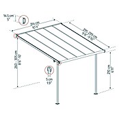 Palram – Canopia Marquesina adosada Capri (An x Pr: 314 x 299 cm, Antracita, Policarbonato, Gris) | BAUHAUS