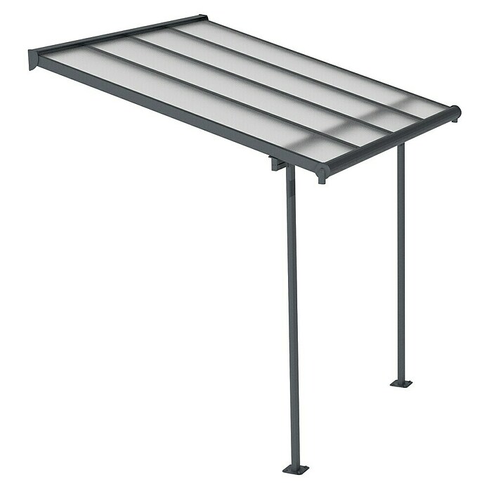 Palram – Canopia Marquesina adosada Sierra (An x Pr: 224,5 x 228 cm, Antracita, Policarbonato, Gris) | BAUHAUS