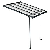 Palram – Canopia Marquesina adosada Sierra (An x Pr: 224,5 x 228 cm, Antracita, Policarbonato, Gris) | BAUHAUS