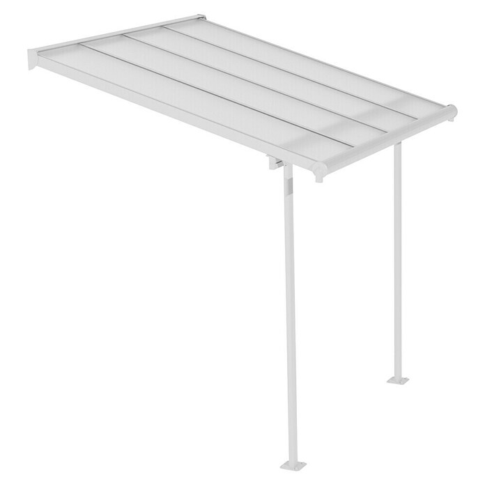 Palram – Canopia Marquesina adosada Sierra (An x Pr: 224,5 x 228 cm, Blanco, Policarbonato, Gris) | BAUHAUS