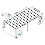 Palram – Canopia Terrassenüberdachung Stockholm (B x T: 740 x 340 cm, Anthrazitgrau, Polycarbonat, Transparent) | BAUHAUS