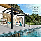 Palram – Canopia Marquesina adosada Stockholm (An x Pr: 590 x 340 cm, Gris antracita, Policarbonato, Transparente) | BAUHAUS