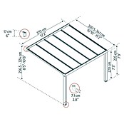 Palram – Canopia Terrassenüberdachung Stockholm (B x T: 368 x 340 cm, Anthrazitgrau, Polycarbonat, Transparent) | BAUHAUS