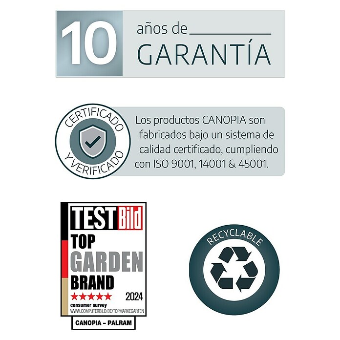 Caseta para jardín (An. 185,5 × p. 153,5 cm, Policarbonato, Con placa de fondo)