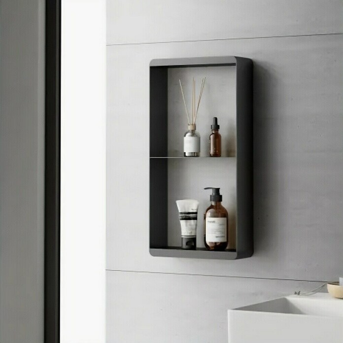 Best Design Rek voor douchewand - Moya-Soap (Roestvrij staal, Gunmetal) | BAUHAUS