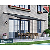 Palram – Canopia Terrassenüberdachung Capri (B x T: 434 x 299 cm, Anthrazit, Polycarbonat, Klar) | BAUHAUS