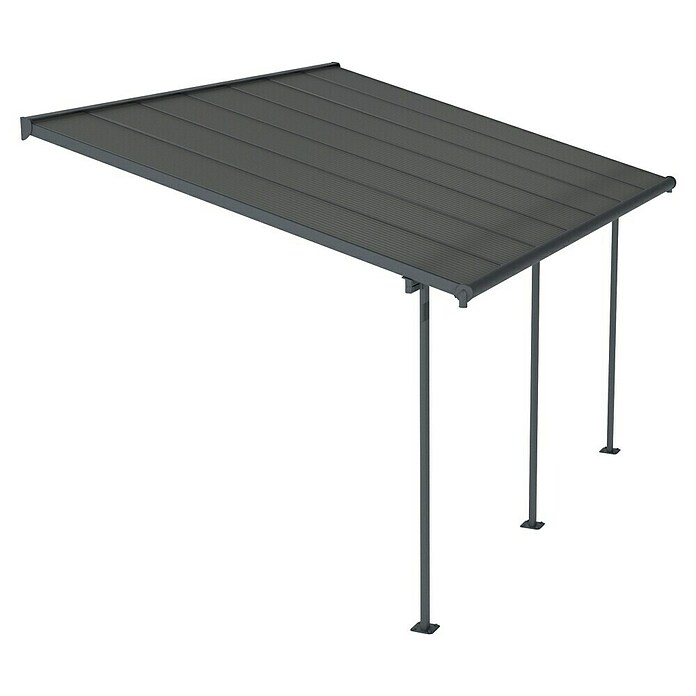 Palram – Canopia Marquesina adosada Capri (An x Pr: 434 x 299 cm, Antracita, Policarbonato, Gris) | BAUHAUS