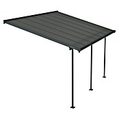 Palram – Canopia Marquesina adosada Capri (An x Pr: 434 x 299 cm, Antracita, Policarbonato, Gris) | BAUHAUS