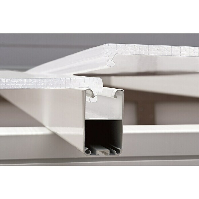 Palram Porche acristalado (An x Pr x Al: 5,46 x 3 m x 3,1 m, Blanco tráfico)