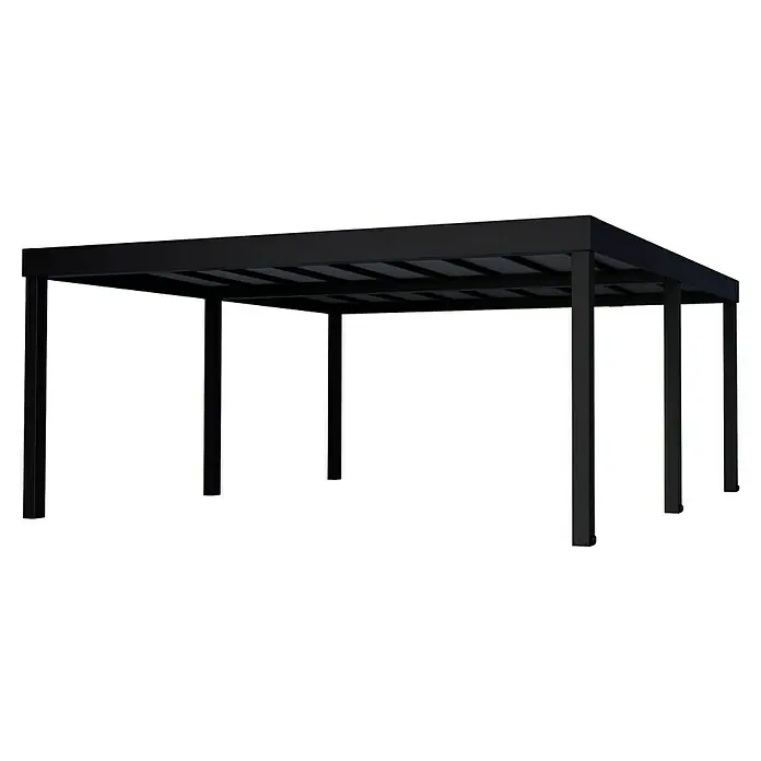Palram – Canopia Carport Oslo - Medidas ext. (An x Pr): 5,96 x 6,07 m, Negro - Pérgola negra y elegante para espacios exteriores. Ideal para jardines o terrazas, ofreciendo sombra y diseño moderno.